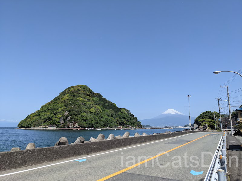 内浦から淡島 富士山の風景